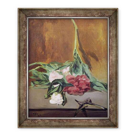Tablou inramat - Edouard Manet - Stem de bujori si Foarfece - - Roveli