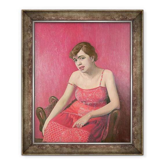 Tablou inramat - Felix Edouard Vallotton - Femeie Romana in Rochie Rosie - - Roveli