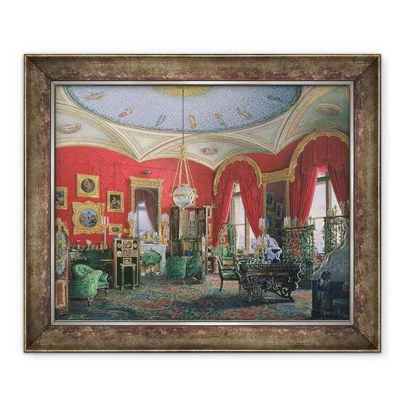 Tablou inramat - Eduard Hau - Interiorul Palatului de Iarna - - Roveli