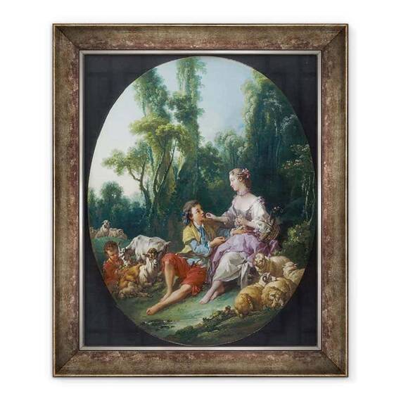 Tablou inramat - Francois Boucher - Se gandesc la struguri? - - Roveli
