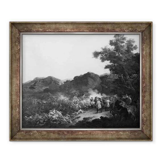 Tablou inramat - Francesco Giuseppe Casanova - Batalia de la Lens, impotriva armatei spaniole - - Roveli
