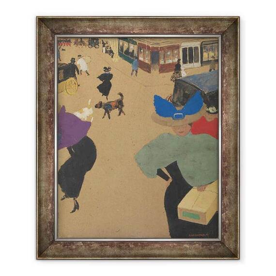 Tablou inramat - Felix Edouard Vallotton - Scene Street in Paris Coin de rue à Paris - - Roveli