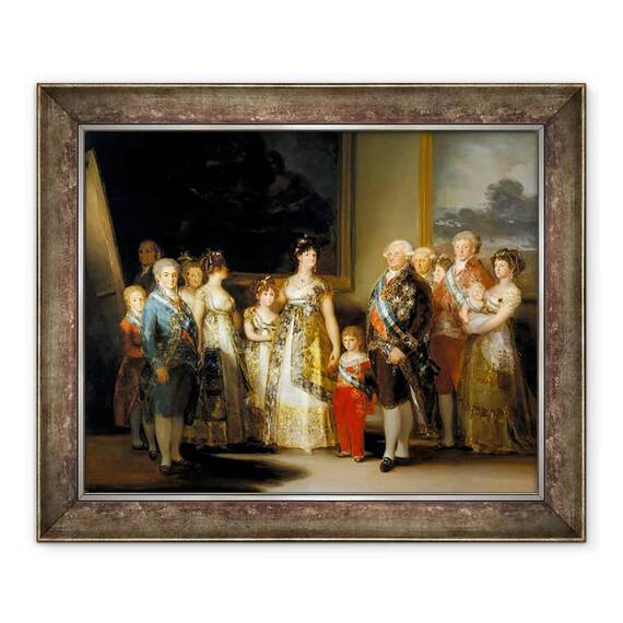 Tablou inramat - Francisco Jose de Goya y Lucientes - Regele si regina Spaniei, Carol al IV-lea si Maria Luisa, impreuna cu familia lor - - Roveli
