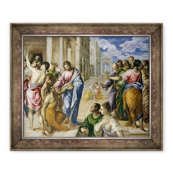Tablou inramat - El Greco - Hristos Vindecarea orbilor - - Roveli