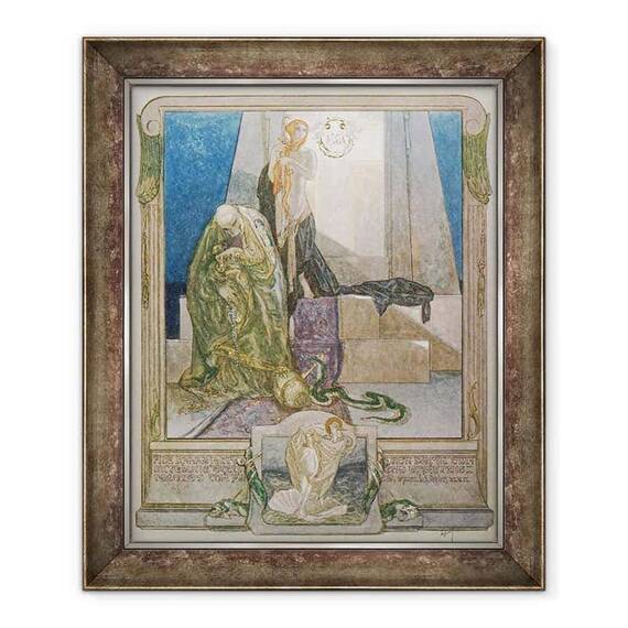 Tablou inramat - Franz von Bayros - Ilustratie din Comedia divina a lui Dante, Paradise, Canto IX - - Roveli
