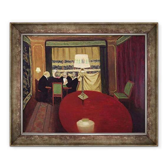Tablou inramat - Felix Edouard Vallotton - O runda de poker - - Roveli