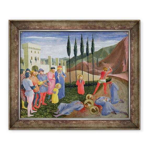 Tablou inramat - Fra Angelico - Martiriul Sfantului Cosma si Sfantul Damian, din predella altarul San Marco - - Roveli