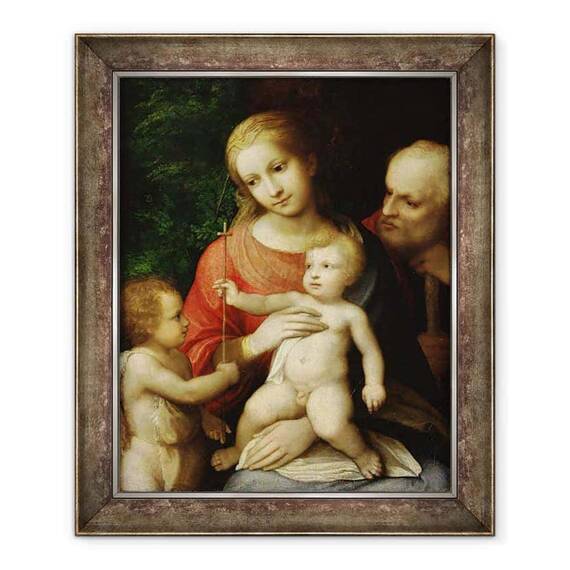 Tablou inramat - Correggio - Fecioara si Pruncul inconjurat de Sfantul Ioan Botezatorul si Sfantul Iosif - - Roveli