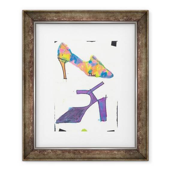 Tablou inramat - Daisy de Villeneuve - 2 Pantofi - - Roveli