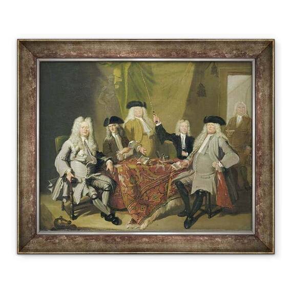 Tablou inramat - Cornelis Troost - Inspectorii Colegiului Medicum din Amsterdam - - Roveli