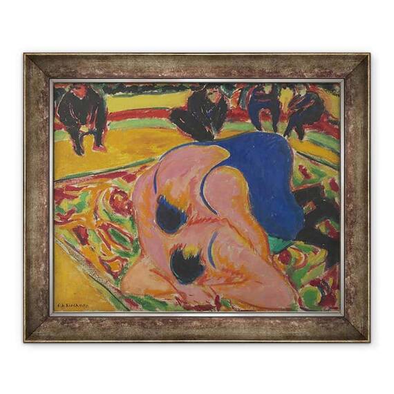 Tablou inramat - Ernst Ludwig Kirchner - Luptatorii intr-un circ - - Roveli