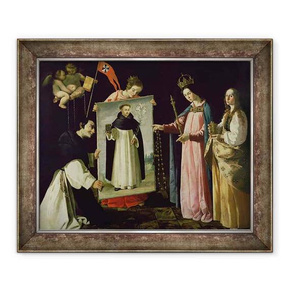 Tablou inramat - Francisco de Zurbaran - Aparitia Fecioarei la calugarul din Soriano - - Roveli