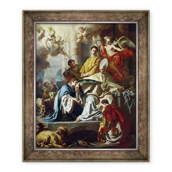 Tablou inramat - Francesco Solimena - Sfantul Ianuarie a fost vizitat in inchisoare de Proculus si Sosius - - Roveli