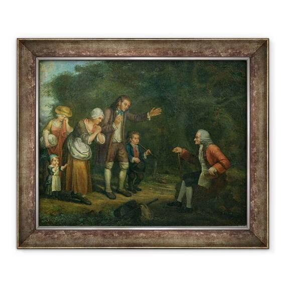 Tablou inramat - Scoala Franceza - Familia Calas inainte de Voltaire la Ferney - - Roveli
