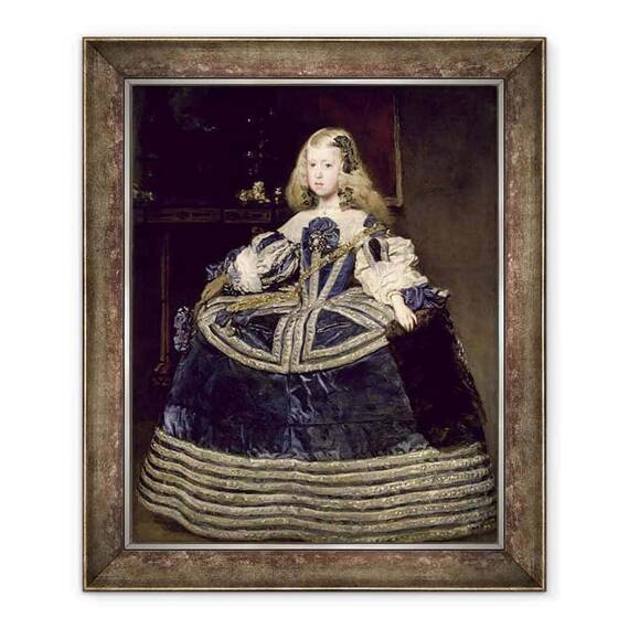 Tablou inramat - Diego Rodriguez de Silva y Velazquez - Infanta Margarita Teresa intr-o rochie albastra - - Roveli