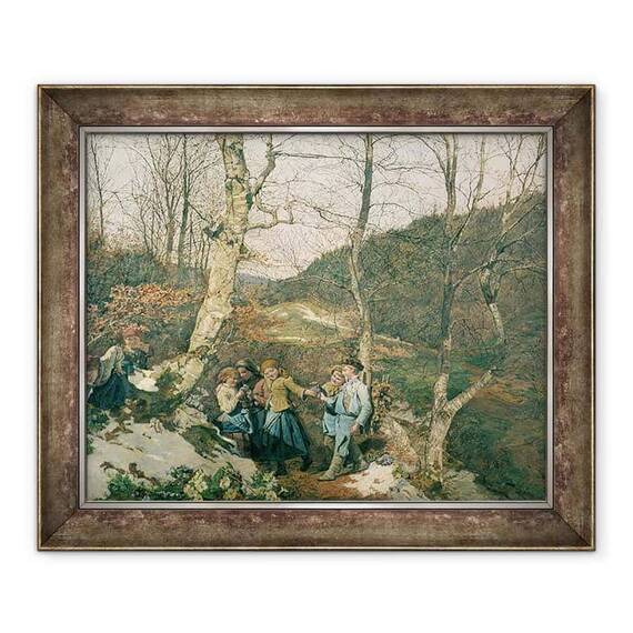 Tablou inramat - Ferdinand Georg Waldmuller - Primavara devreme in padurea vieneza - - Roveli