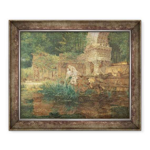 Tablou inramat - Ferdinand Georg Waldmuller - Ruinele romane din Gradinile Palatului Schonbrunn - - Roveli