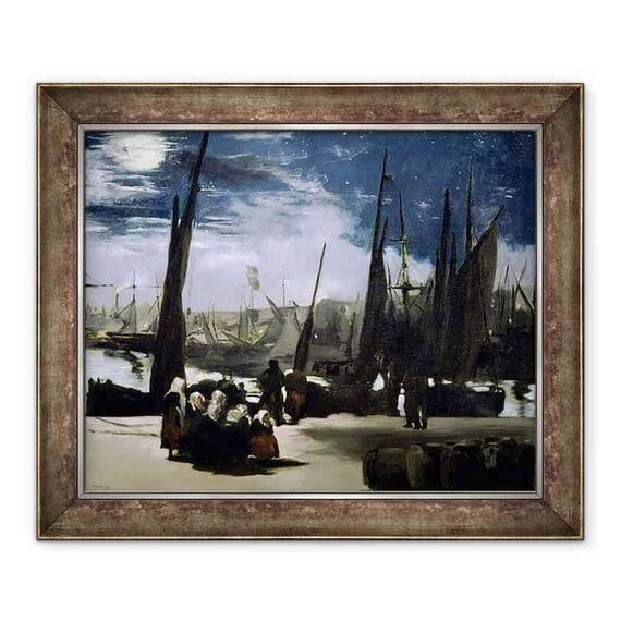 Tablou inramat - Edouard Manet - Lumina lunii pe portul Boulogne - - Roveli