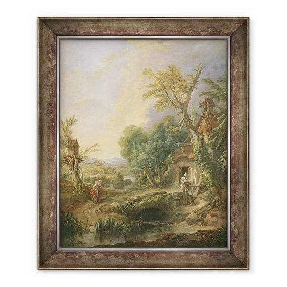 Tablou inramat - Francois Boucher - Peisaj cu un pustnic - - Roveli