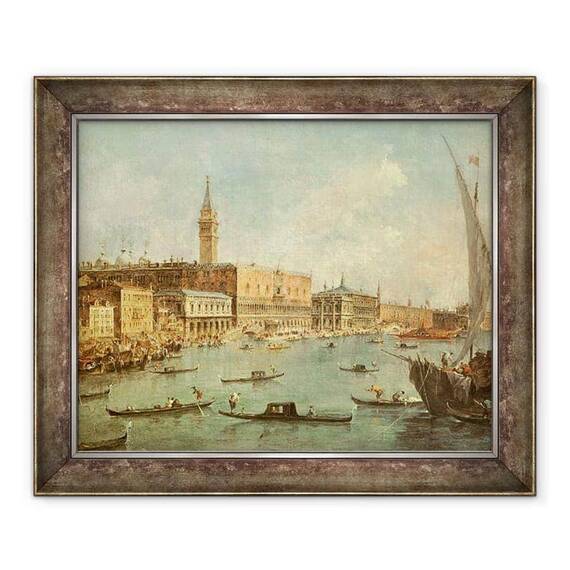 Tablou inramat - Francesco Guardi - Palatul Dogilor si Molo din Bazinul San Marco, Venetia - - Roveli