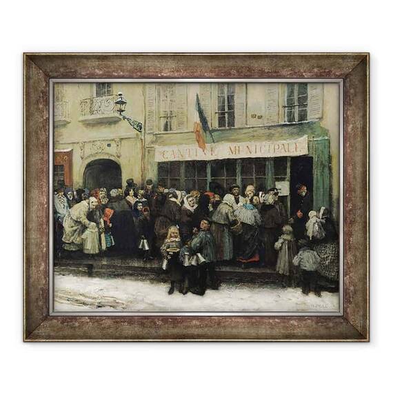 Tablou inramat - Henri Pille - O supa de bucatarie in timpul asediului de la Paris - - Roveli