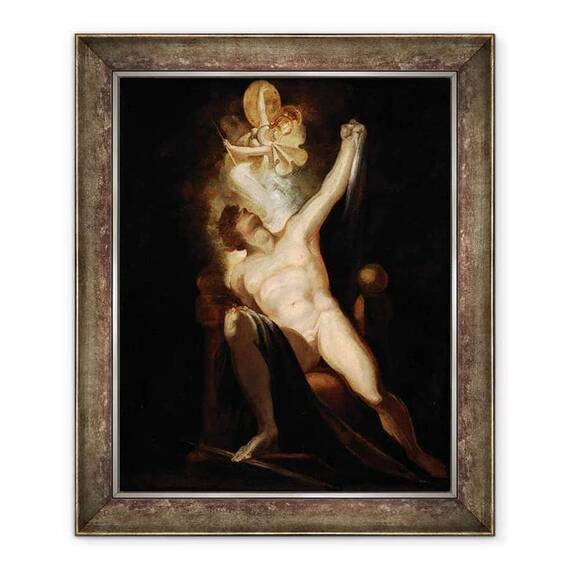 Tablou inramat - Henry Fuseli - Paradisul pierdut al lui Ioan Milton, Satana si nasterea pacatului Cartea II, 746-758, Pictura nr. 6 din Galeria Milton - - Roveli