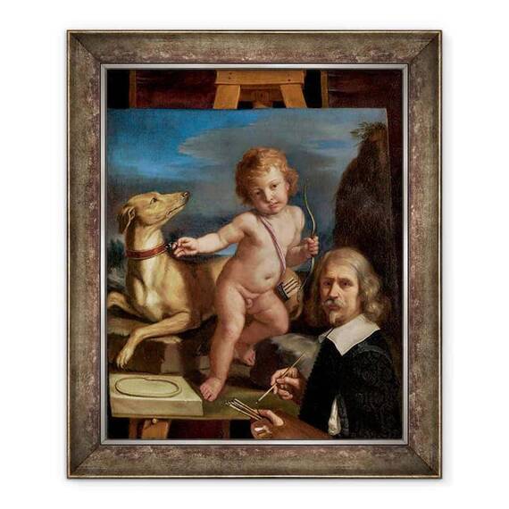 Tablou inramat - Guercino - Autoportret inainte de o pictura a Amor Fedele - - Roveli