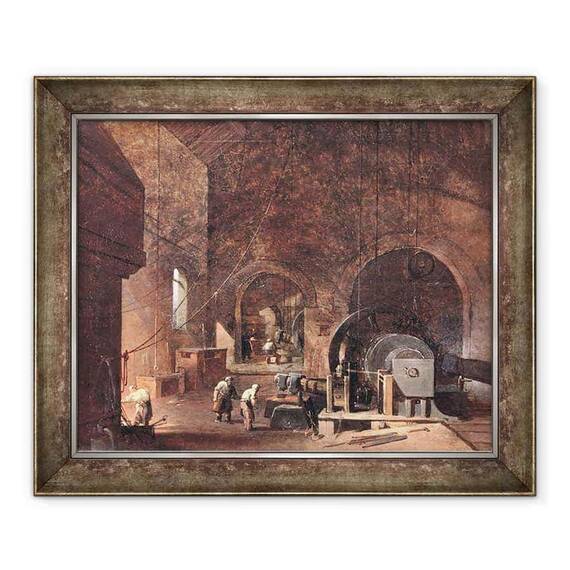 Tablou inramat - Godfrey Sykes - Interiorul unei feronerii - - Roveli