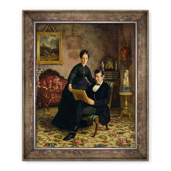 Tablou inramat - Gottfrid Virgin - Dl Robert Constantin si doamna Maria Eleonora Berggren - - Roveli