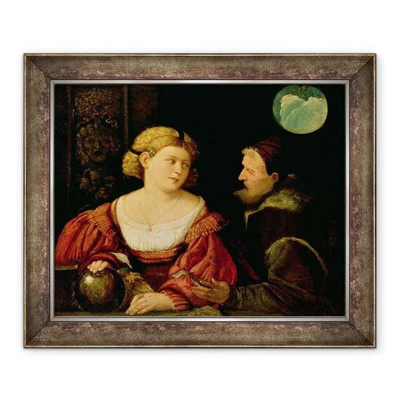 Tablou inramat - Giovanni de Busi Cariani - Seductie Alegoria tineretului si varstei c.1515 - - Roveli
