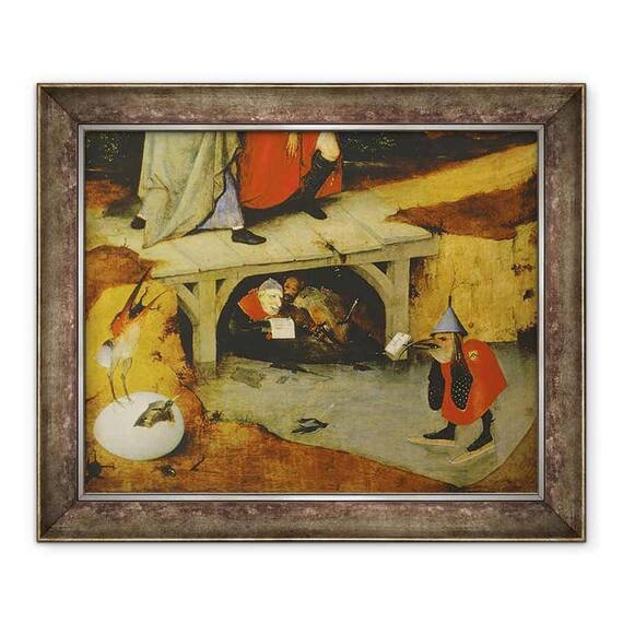 Tablou inramat - Hieronymus Bosch - Detaliu de la panoul central al Tentatiei Sfantului Anthony ulei pe panou - - Roveli