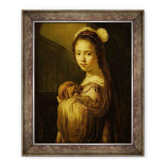 Tablou inramat - Govaert Flinck - Imagine a unei tinere fete - - Roveli