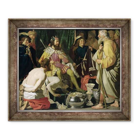 Tablou inramat - Gerrit van Honthorst - Croesus si Solon - - Roveli