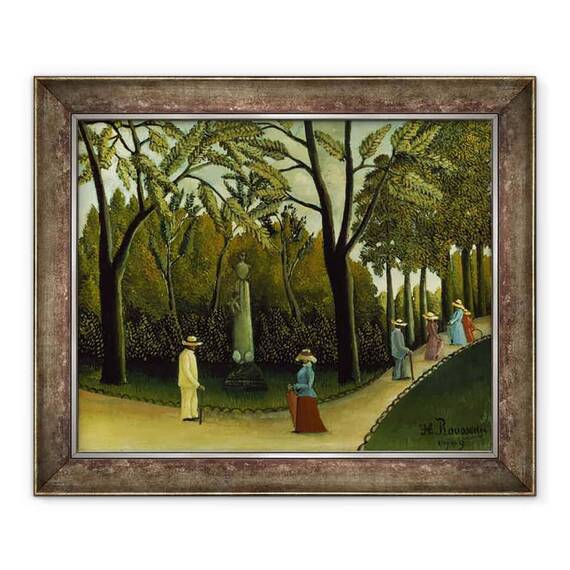 Tablou inramat - Henri J.F. Rousseau - Monumentul lui Chopin in Gradinile Luxemburgului - - Roveli