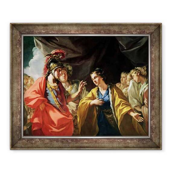 Tablou inramat - Giovanni Antonio Pellegrini - Clementa lui Alexandru cel Mare 356-323 i.Hr. in fata familiei lui Darius III d.330 i.Hr. - - Roveli