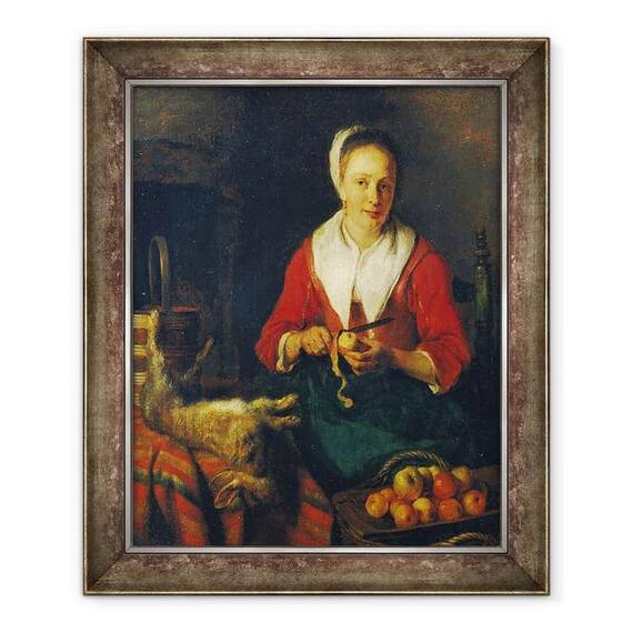 Tablou inramat - Gabriel Metsu - Peeler de mere - - Roveli