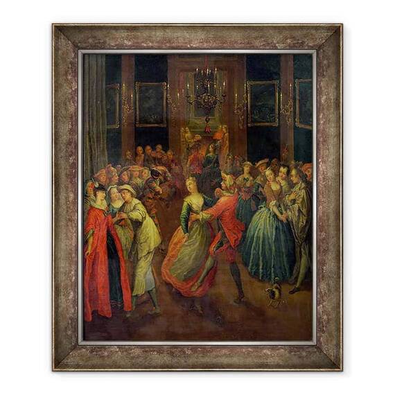 Tablou inramat - Henri J. van Blarenberghe - Balul Costumului - - Roveli