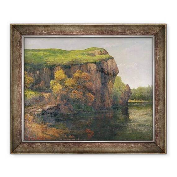 Tablou inramat - Gustave Courbet - Rocky Cliffs - - Roveli