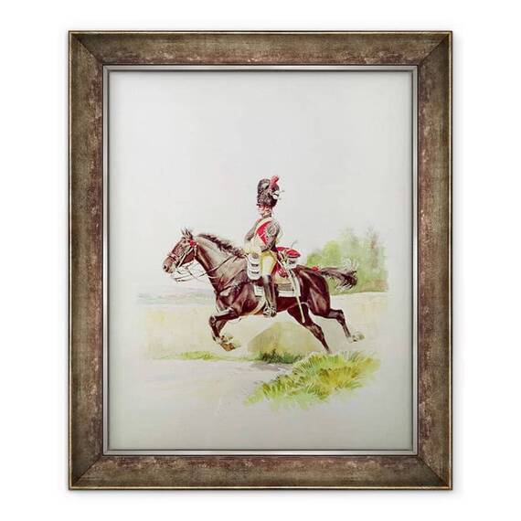 Tablou inramat - Henri Georges Jacques Chartier - Soldat al garzii imperiale calare - - Roveli