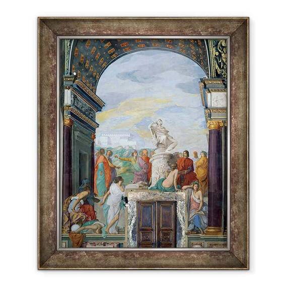 Tablou inramat - Giovanni Mannozzi - Lorenzo de Medici 1449-92 inconjurat de artisti - - Roveli