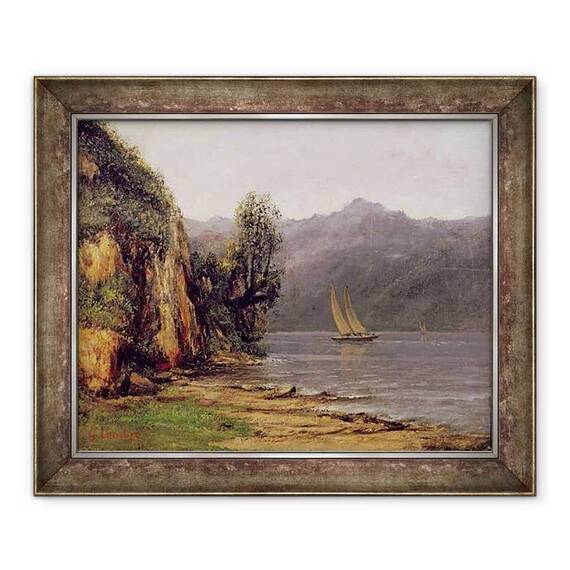 Tablou inramat - Gustave Courbet - Vedere la Lacul Leman - - Roveli