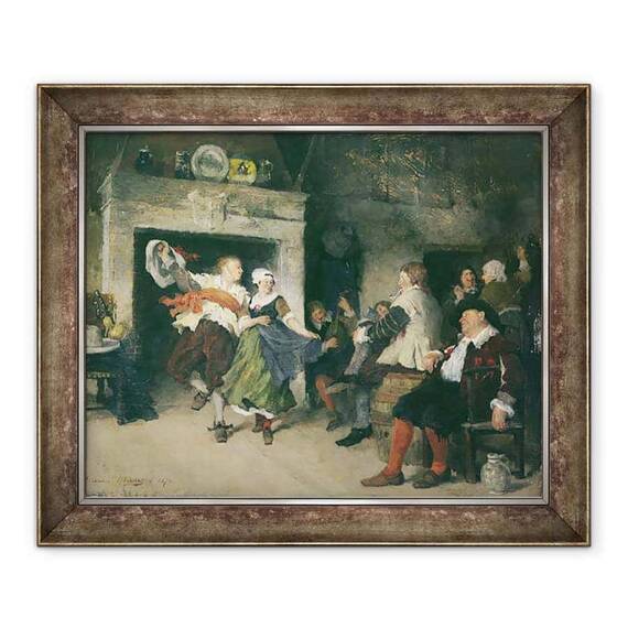 Tablou inramat - Friedrich von Puteani - Dansul cuplului intr-o taverna - - Roveli