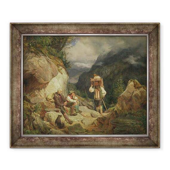 Tablou inramat - Hermann Kauffmann - Odihneste-te pe munte - - Roveli