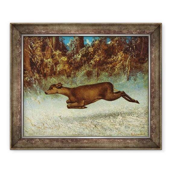 Tablou inramat - Gustave Courbet - Doe saritura - - Roveli
