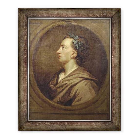 Tablou inramat - Godfrey Kneller - Alexandru Pope 1688-1744 Profil - - Roveli