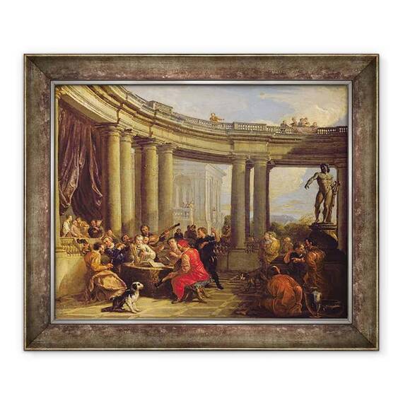 Tablou inramat - Giovanni Paolo Pannini - Concert intr-o galerie circulara - - Roveli