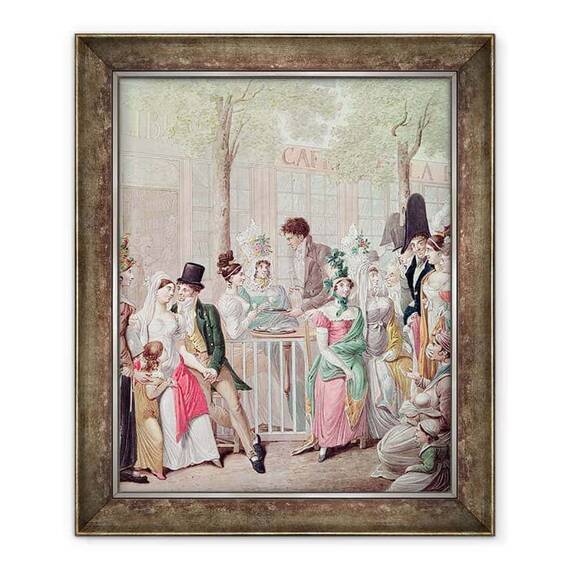 Tablou inramat - Georg Emanuel Opitz - Terasa Cafe de la Rotonde in 1814 - - Roveli