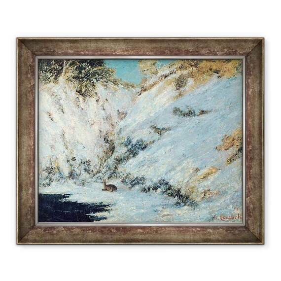 Tablou inramat - Gustave Courbet - Peisaj cu zapada - - Roveli