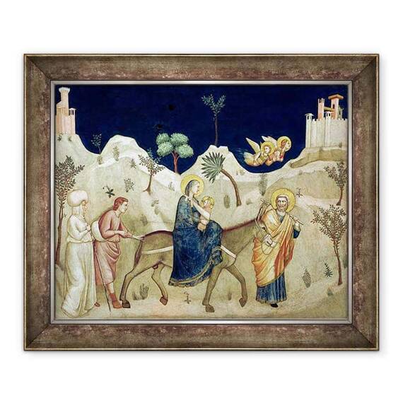 Tablou inramat - Giotto di Bondone - Zborul in Egipt - - Roveli