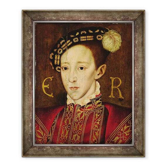 Tablou inramat - Guillaume Scrots - Portretul lui Edward VI 1537-53 - - Roveli